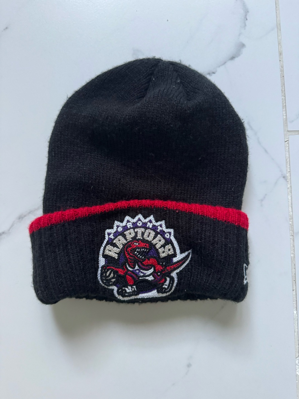 New Era Toronto Raptors Black & Red Knit Cuffed Beanie